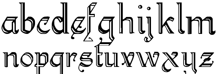 KellyAnnGothic Regular Font LOWERCASE