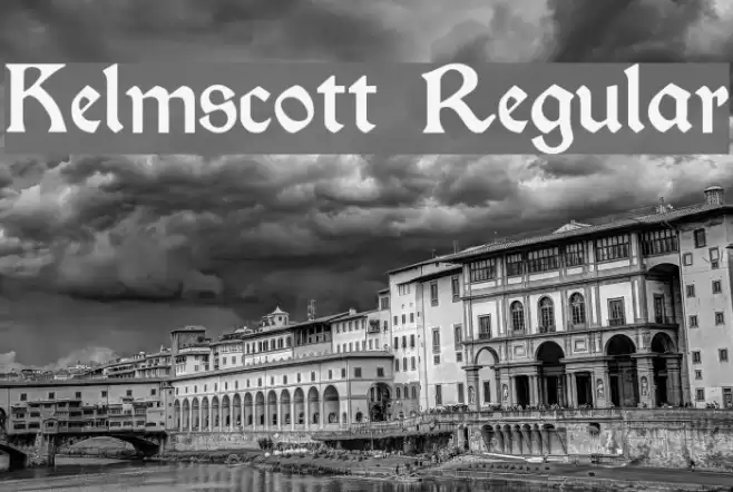 Kelmscott Regular Font examples