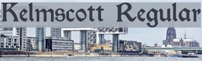 Kelmscott Regular Font examples