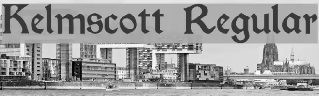 Kelmscott Regular Font examples