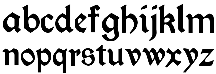 Kelmscott Regular Font LOWERCASE