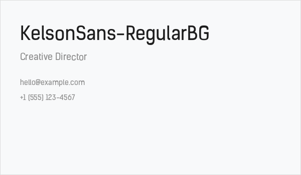 KelsonSans-RegularBG Business Card