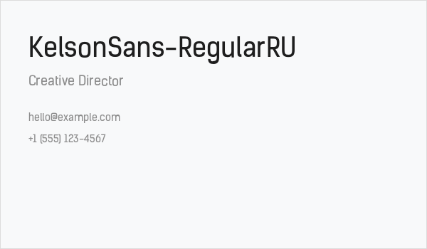 KelsonSans-RegularRU Business Card