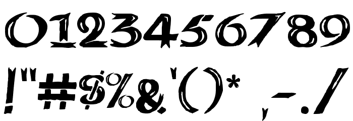 Kelt Caps Freehand Font OTHER CHARS