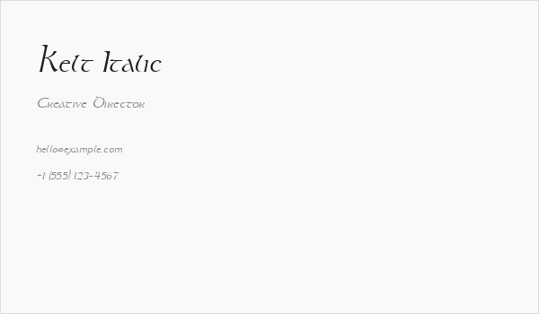 Kelt Italic Business Card