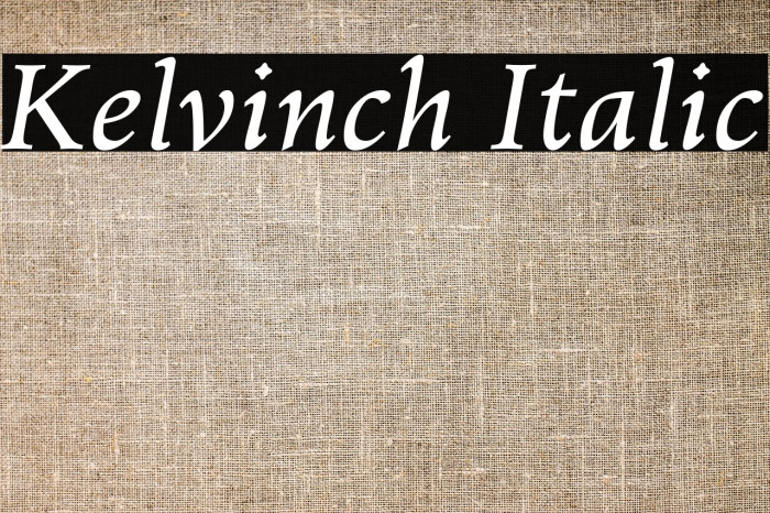 Kelvinch Italic Font examples
