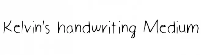 Kelvin's handwriting Medium  Frei Schriftart Herunterladen
