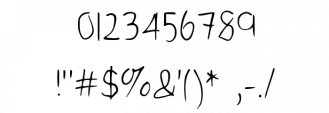 Kelvin's handwriting Medium Font OTHER CHARS