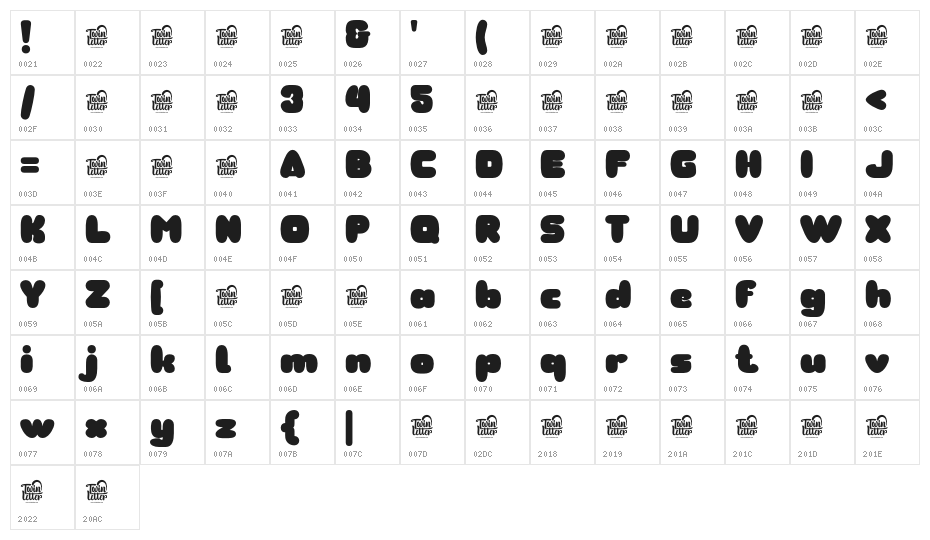 Kembol-Regular Character Map
