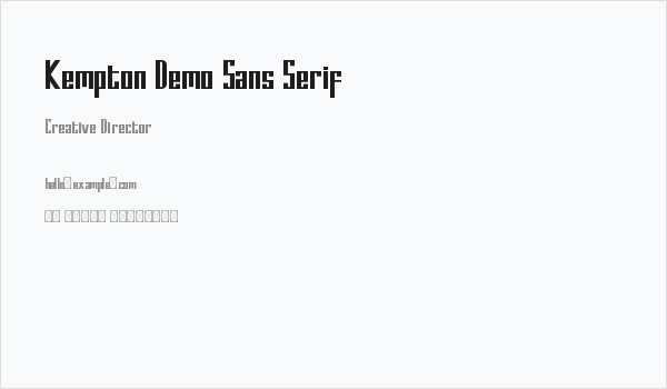 Kempton Demo Sans Serif Business Card