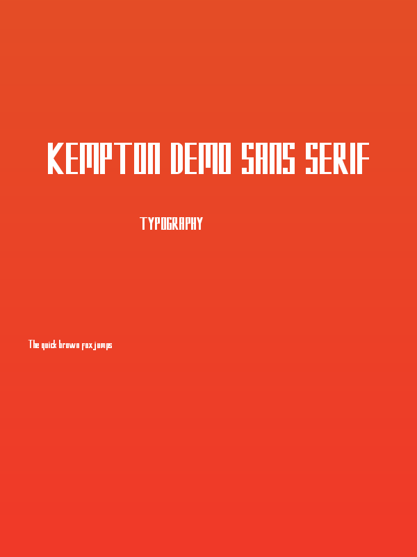 Kempton Demo Sans Serif Poster