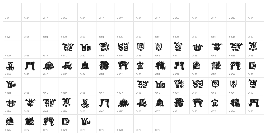 Kemuri Character Map