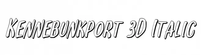 Kennebunkport 3D Italic  Frei Schriftart Herunterladen