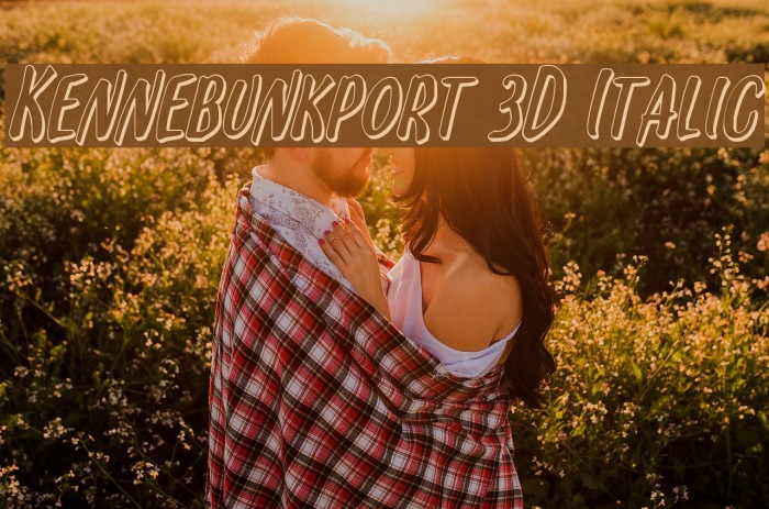 Kennebunkport 3D Italic Font examples