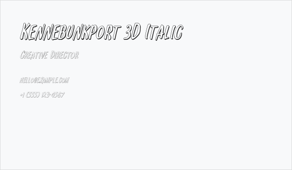 Kennebunkport 3D Italic Business Card