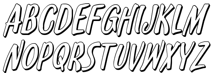 Kennebunkport 3D Italic Font LOWERCASE