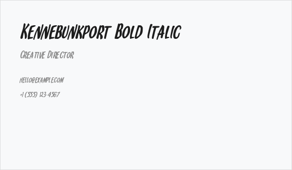 Kennebunkport Bold Italic Business Card