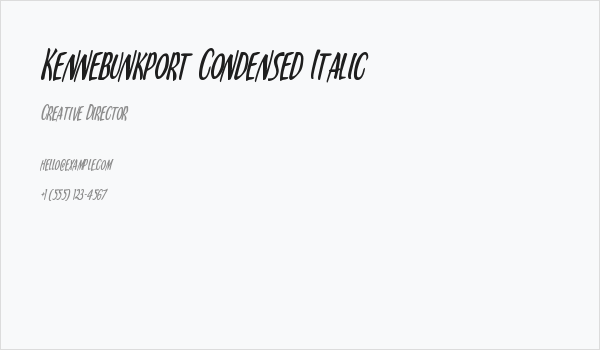 Kennebunkport Condensed Italic Business Card