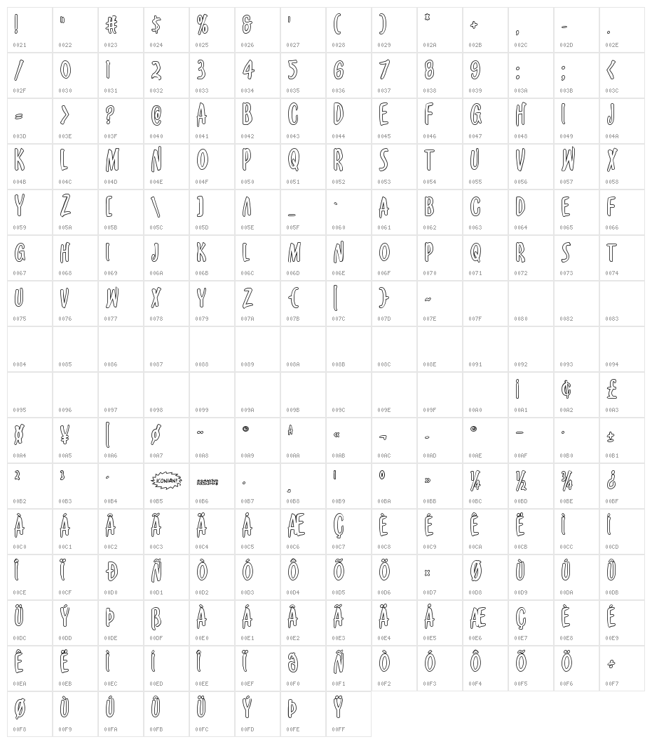 Kennebunkport Outline Regular Character Map