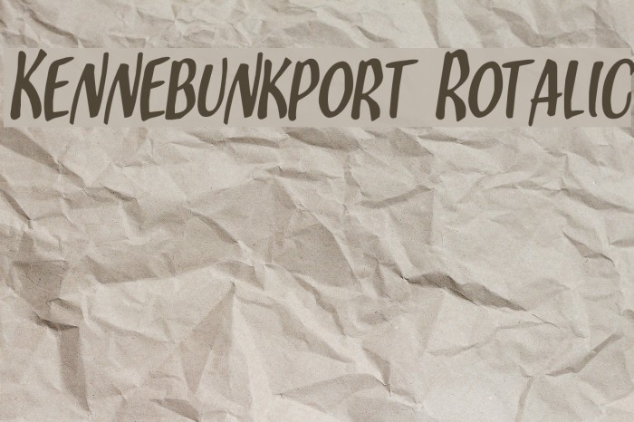 Kennebunkport Rotalic Font examples