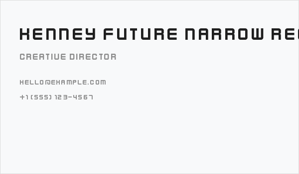Kenney Future Narrow Regular Business Card
