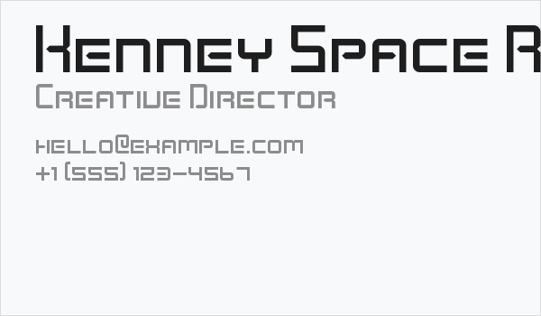 Kenney Space Regular Business Card