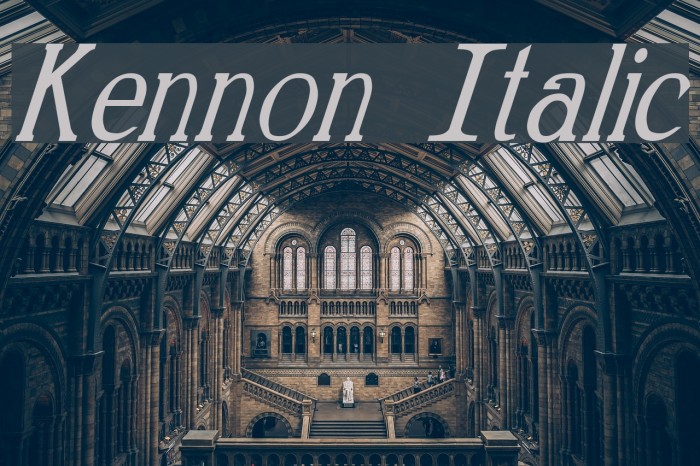 Kennon Italic Font examples