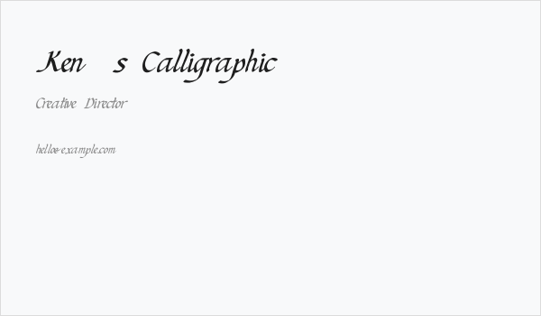 Ken's Calligraphic Business Card