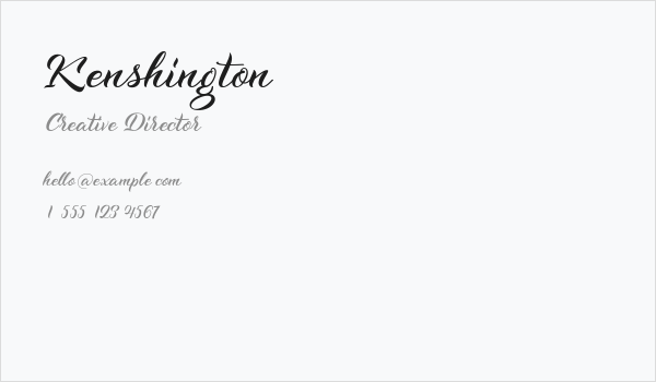 Kenshington Business Card