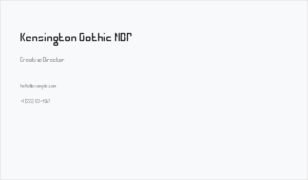 Kensington Gothic NBP Business Card