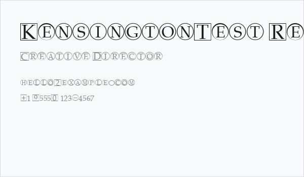 KensingtonTest Regular Business Card