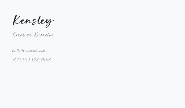 Kensley Business Card