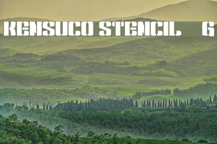 Kensuco Stencil__G Шрифта examples