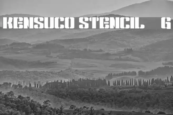 Kensuco Stencil__G Шрифта examples