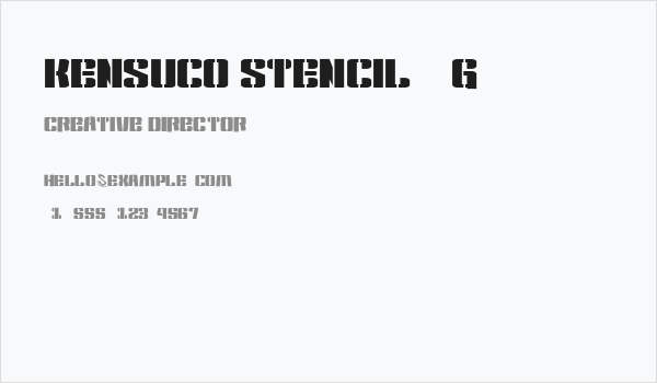 Kensuco Stencil__G Business Card