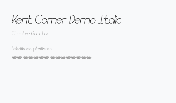 Kent Corner Demo Italic Business Card