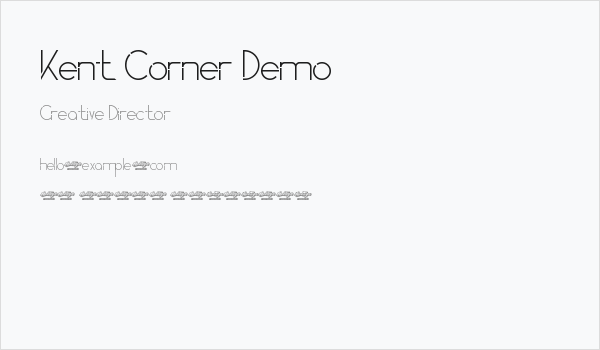 Kent Corner Demo Business Card