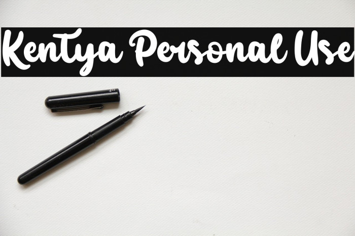 Kentya Personal Use Font examples