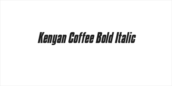 Kenyan Coffee Bold Italic Logo