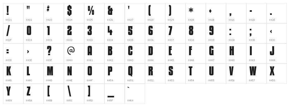 KenyanCoffee-Bold Character Map