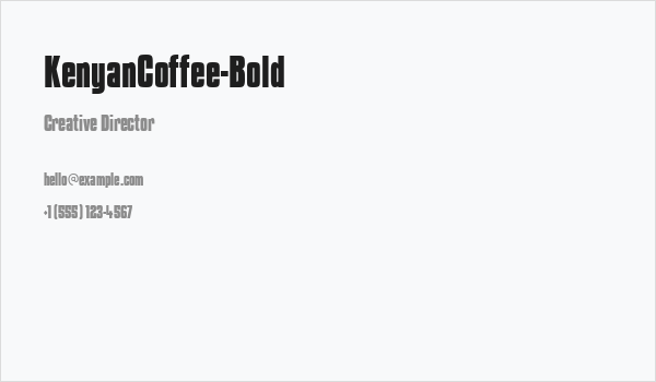 KenyanCoffee-Bold Business Card