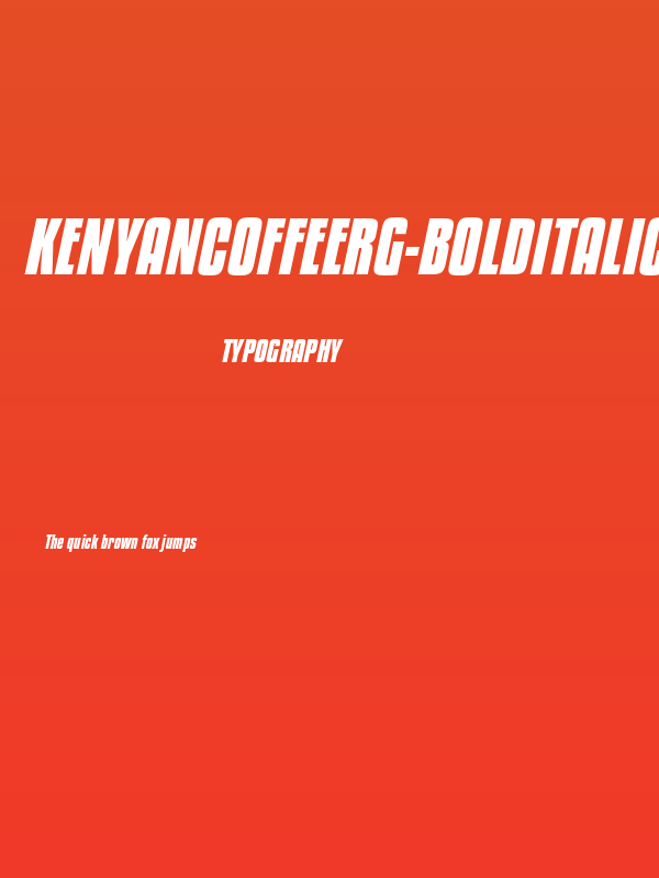 KenyanCoffeeRg-BoldItalic Poster