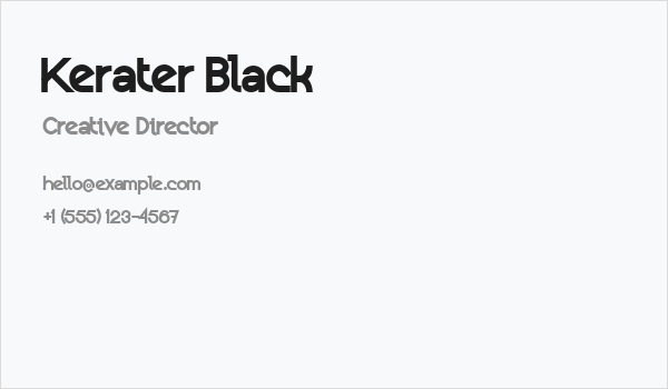 Kerater Black Business Card