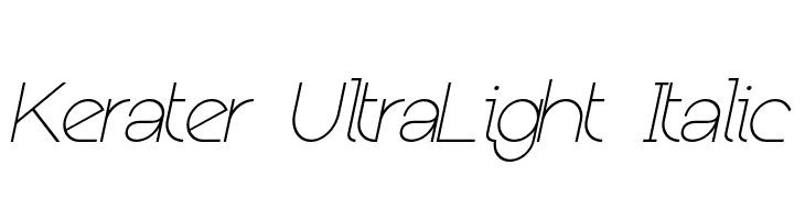 Kerater UltraLight Italic Font