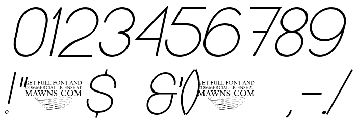 Kerater UltraLight Italic Font OTHER CHARS