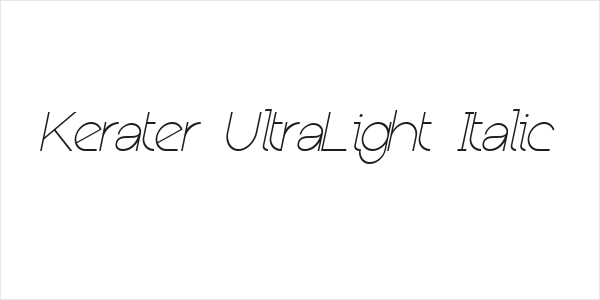 Kerater UltraLight Italic Logo