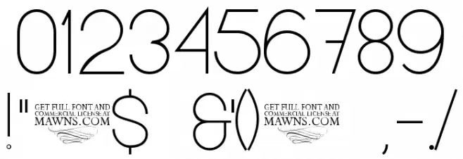 Kerater UltraLight Font OTHER CHARS