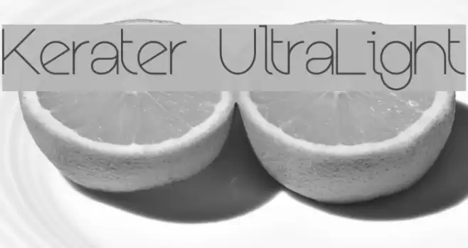 Kerater UltraLight Font examples