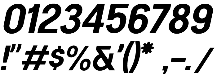 Kernl Grotesk Bold Italic Шрифта ДРУГИЕ символов