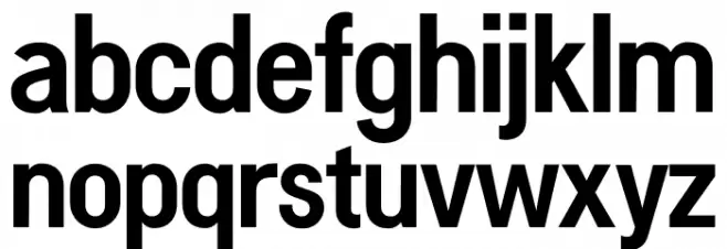 Kernl Grotesk Condensed Bold Schriftart Kleinbuchstaben